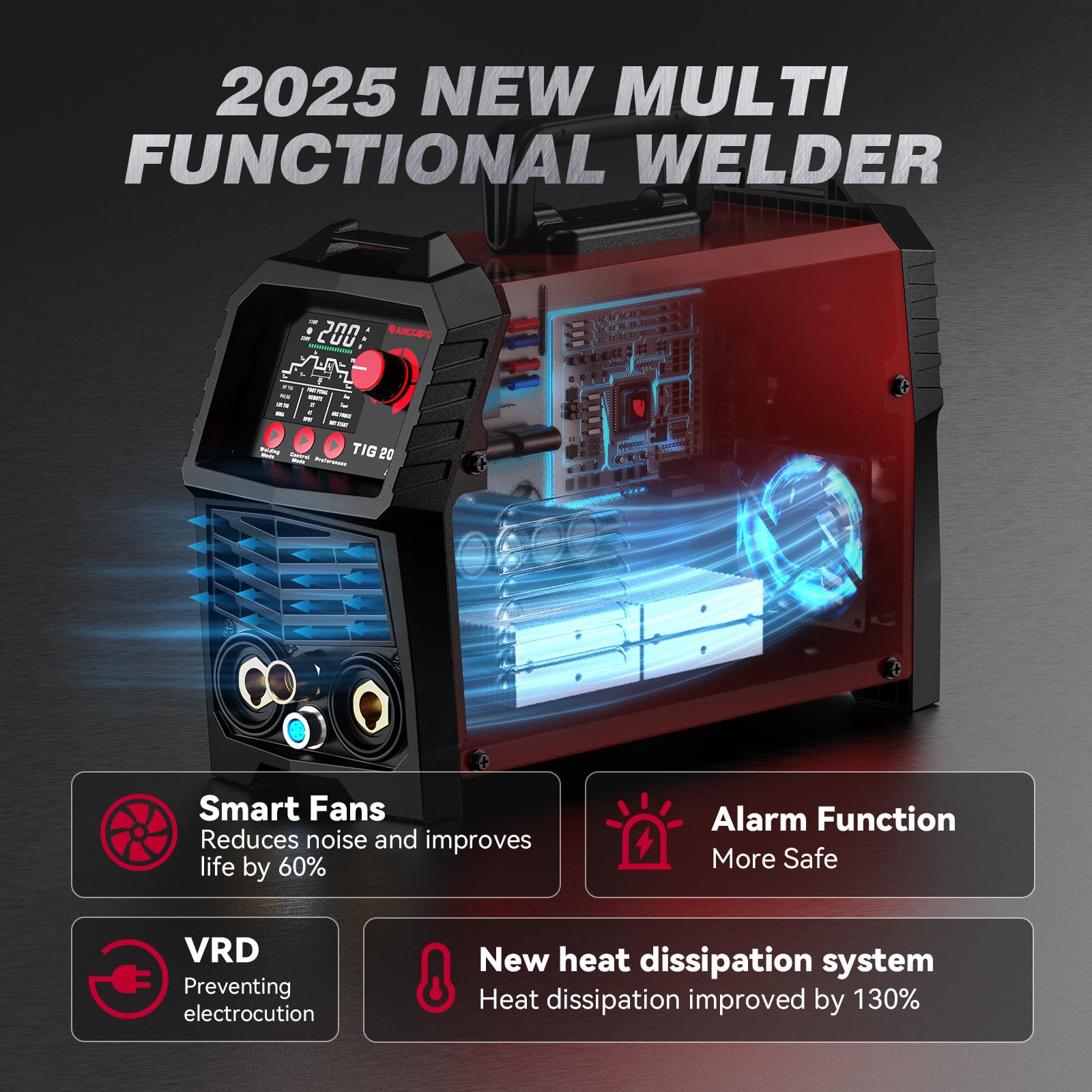 ARCCAPTAIN DC5in1 pulsing TIG arc enabling smooth welds on thin metals