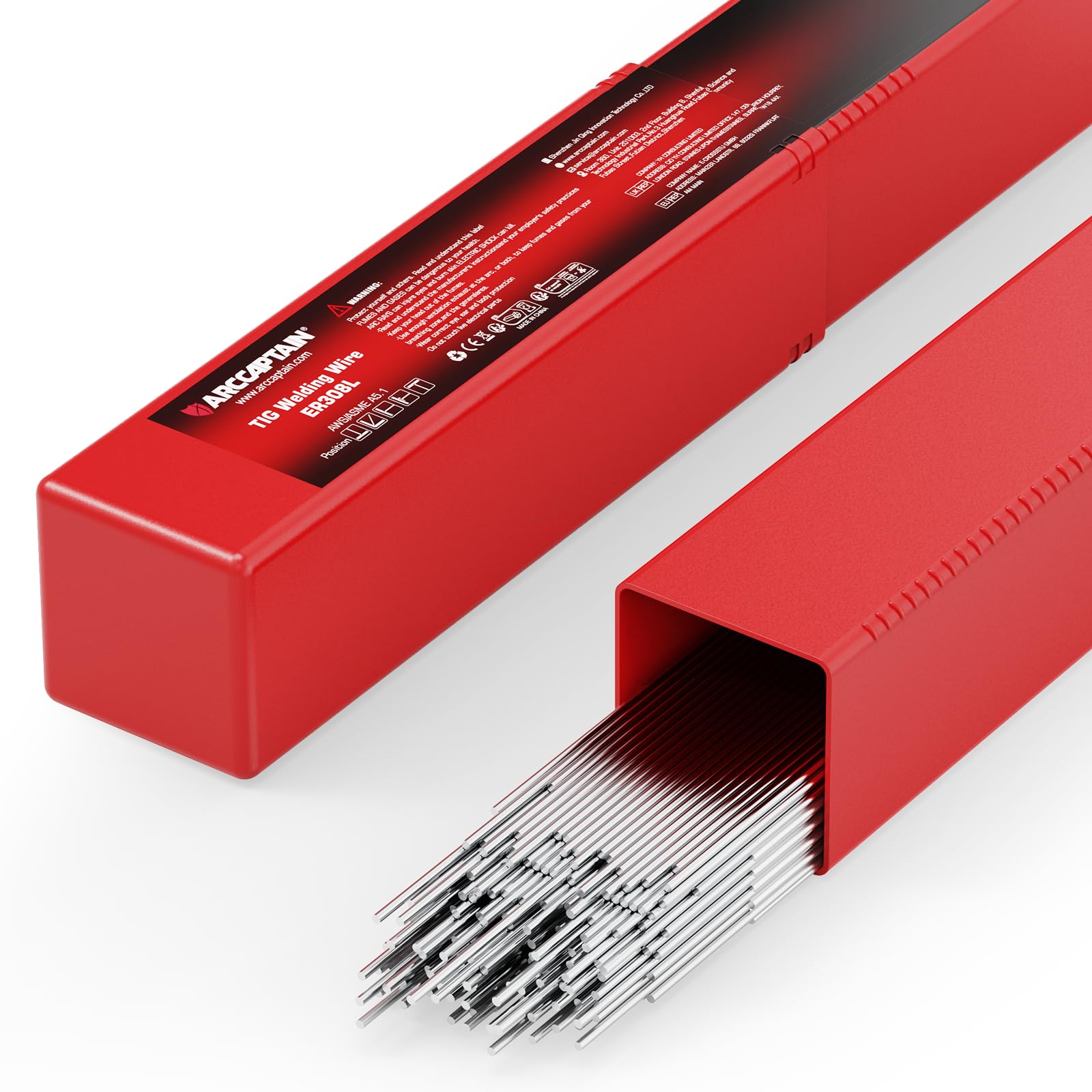ARCCAPTAIN ER308L TIG welding rod for smooth stainless welds.