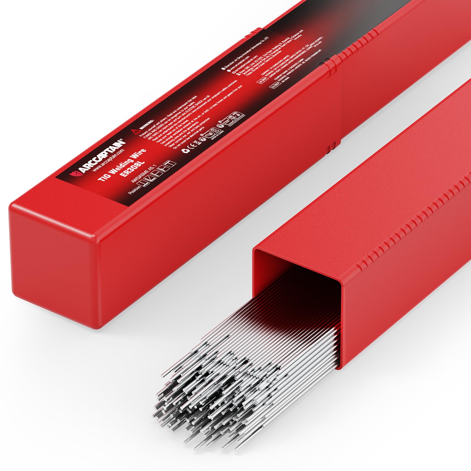 ARCCAPTAIN ER308L TIG welding rod packaging for easy 5 lb storage