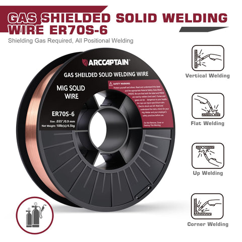 ARCCAPTAIN ER70S-6 wire 0.035-inch demonstrates arc stability in action