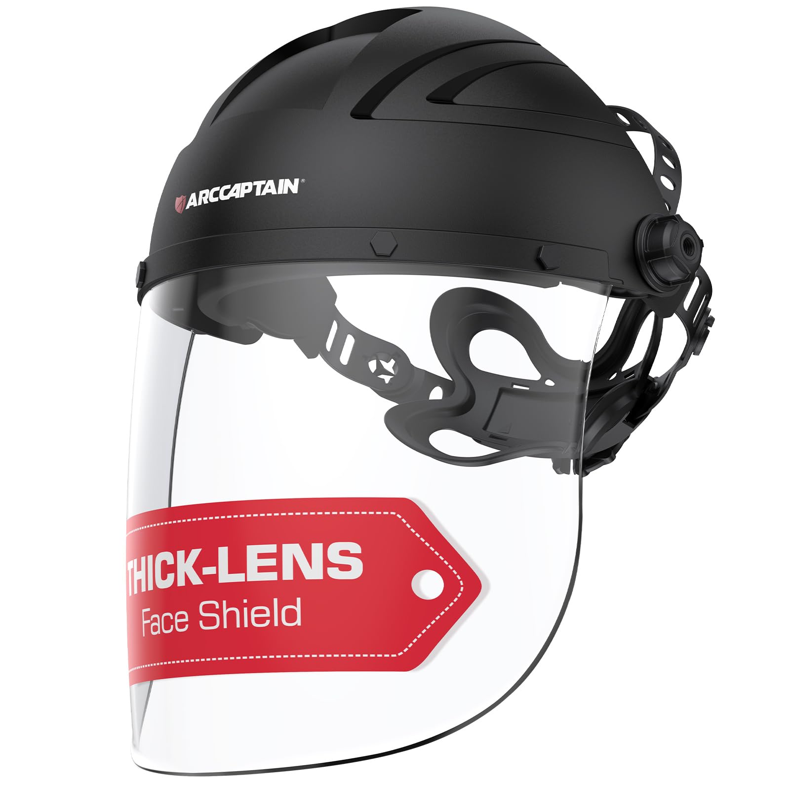 ARCCAPTAIN face shield guards against grinding debris with crystal-clear visibility for precise work