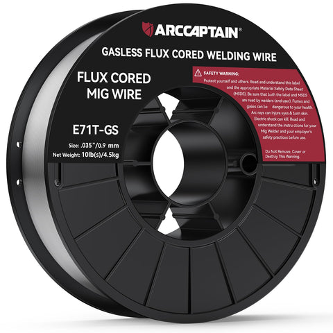 ARCCAPTAIN flux core welding wire 0.035 spool for gasless, low-splatter welding