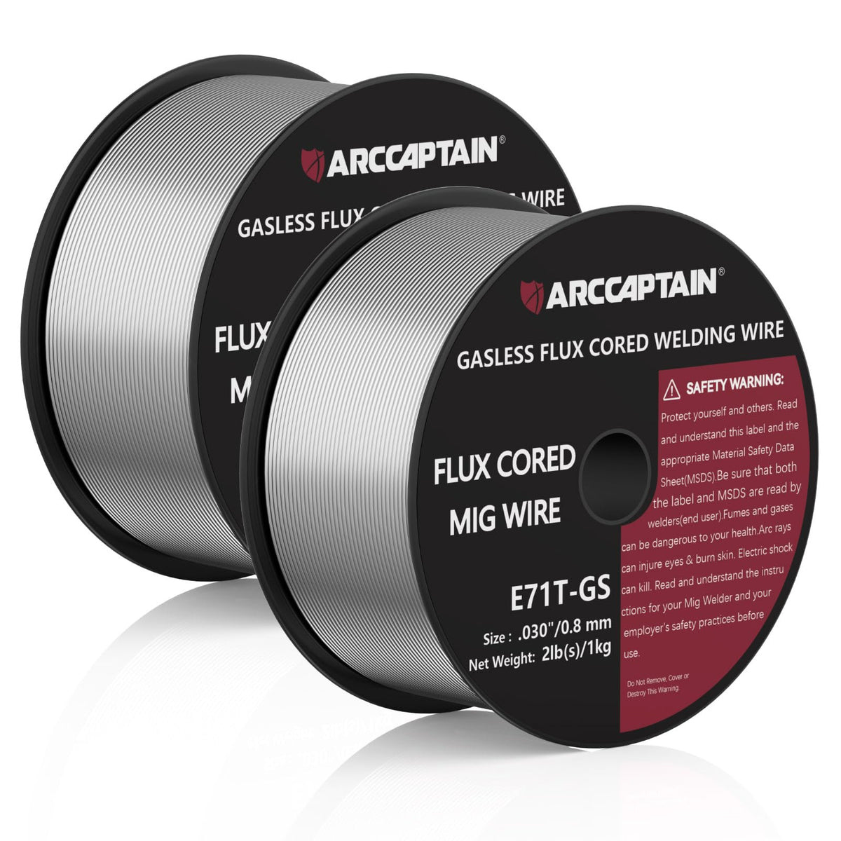 ARCCAPTAIN flux core wire 030 e71t-gs spool 1 for gasless outdoor welding benefits