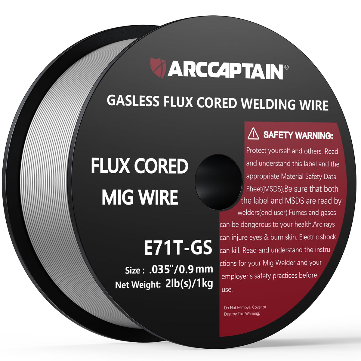 ARCCAPTAIN flux-core wire 0.035 spool delivers a smooth arc for clean welds