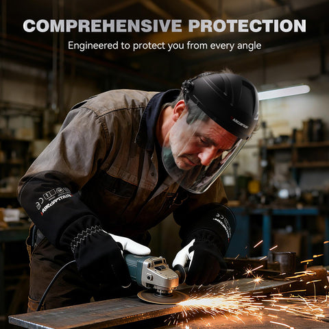 ARCCAPTAIN full-face protection keeps eyes and face safe from debris and sparks