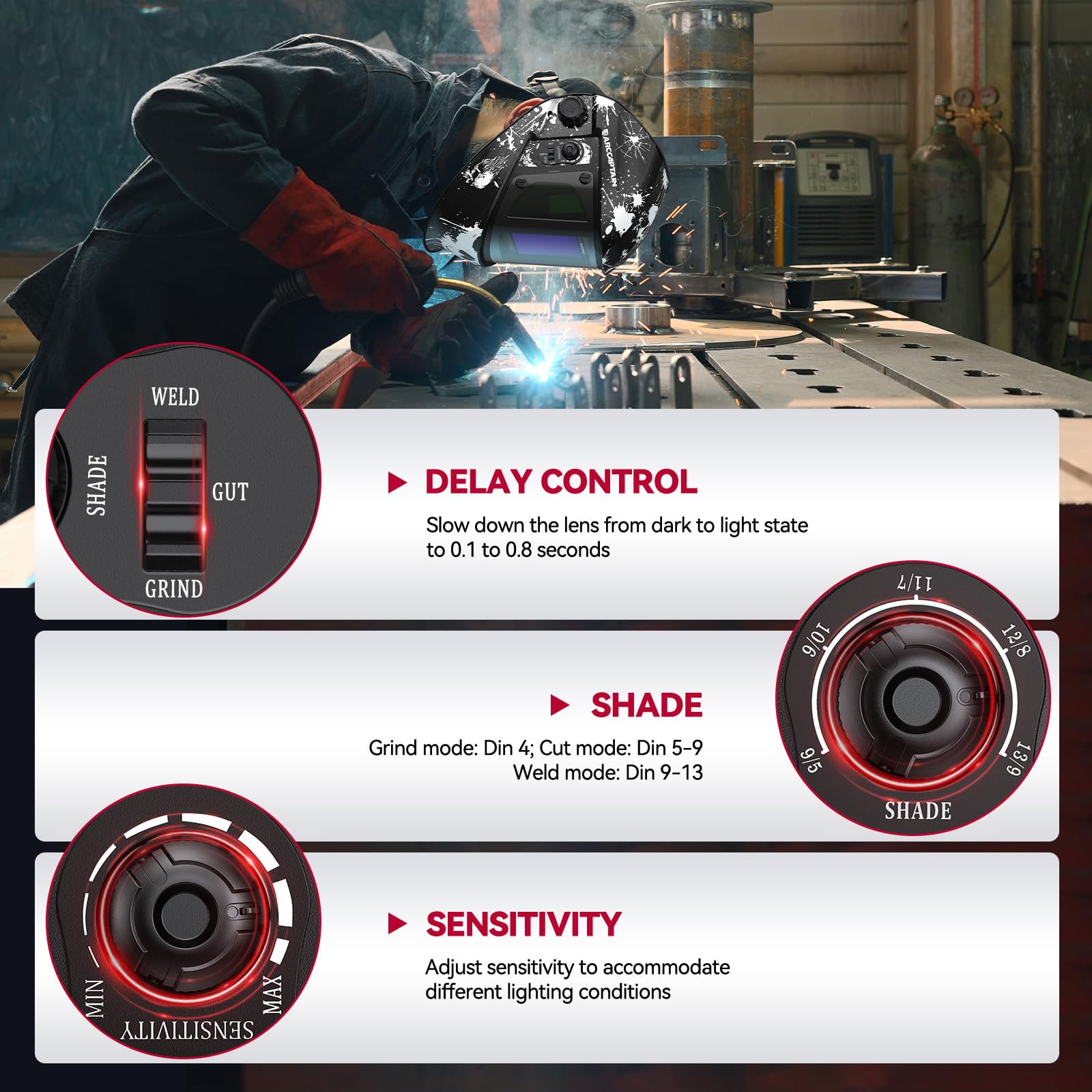 ARCCAPTAIN glove-friendly adjustment knob for quick fit changes.