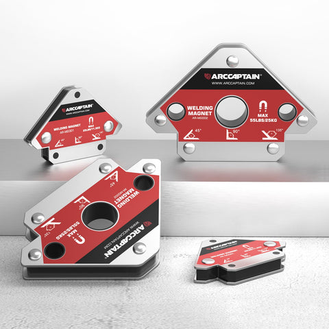 ARCCAPTAIN hands-free welding magnet enables easier joint setup.