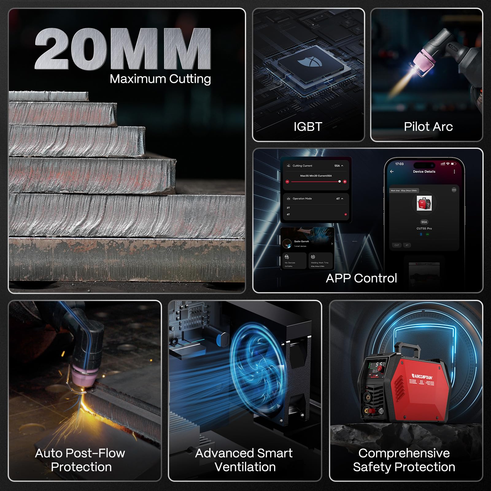 ARCCAPTAIN iControl CUT55 Pro app dashboard enabling remote control