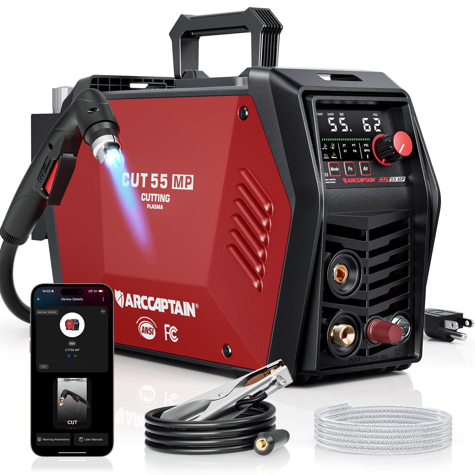 ARCCAPTAIN iControl CUT55 MP front panel with LED display for quick adjustments.