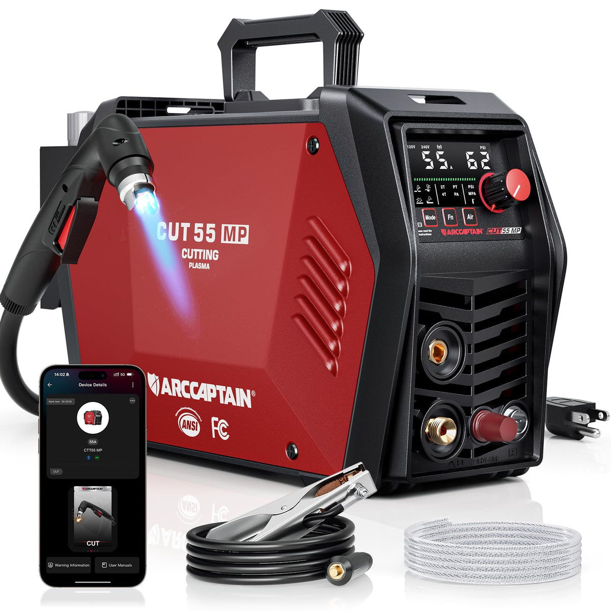 ARCCAPTAIN iControl CUT55 MP front panel with LED display for quick adjustments.