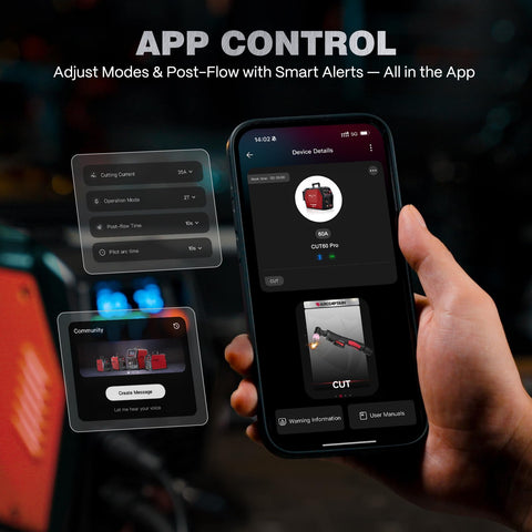 Display of real-time air pressure on ARCCAPTAIN CUT60 Pro