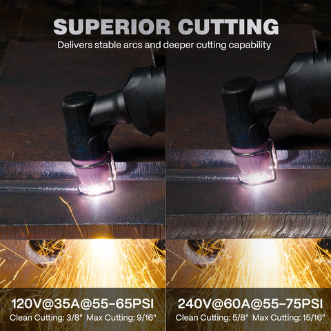Pilot arc controls on ARCCAPTAIN CUT60 Pro for adjustable cutting