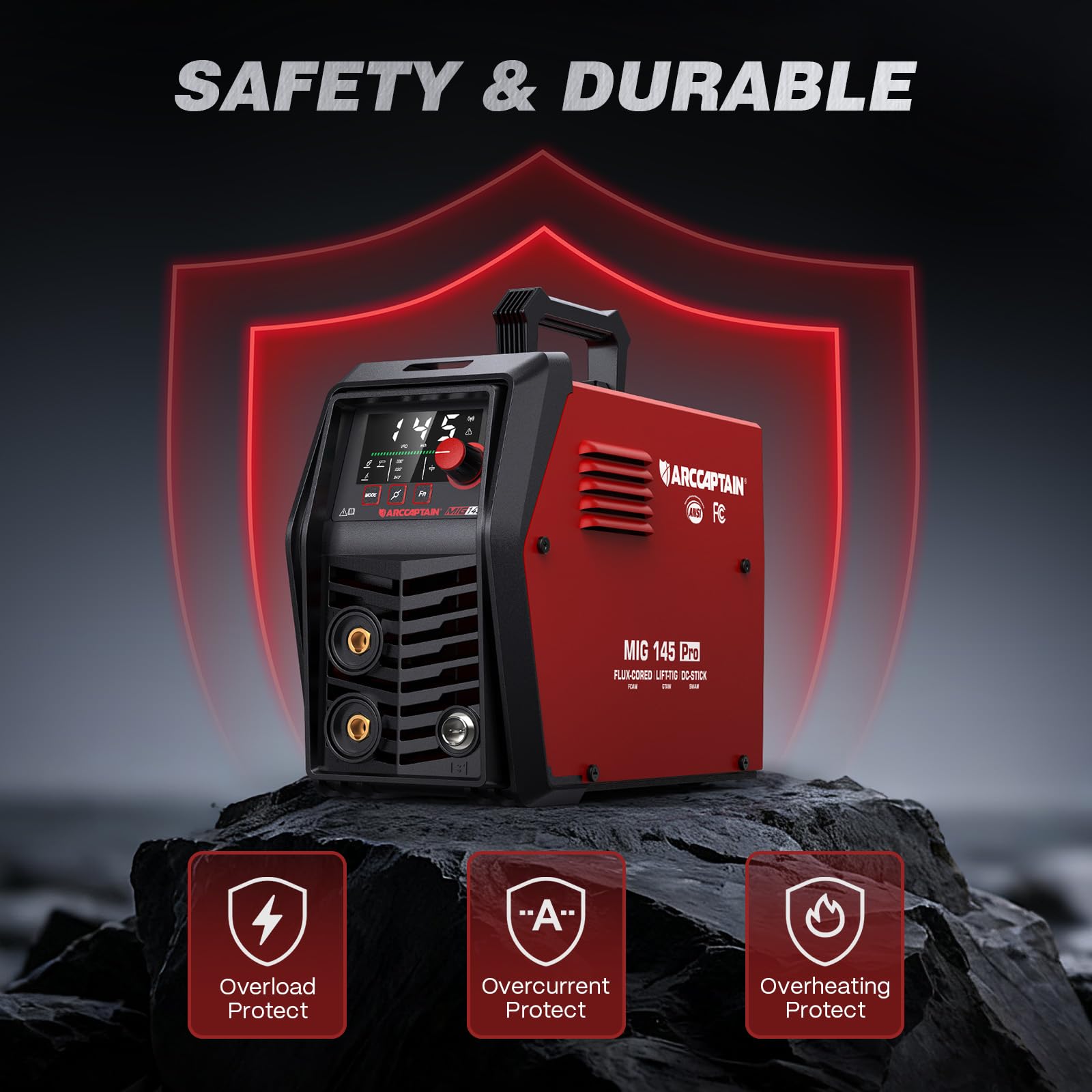 ARCCAPTAIN iControl MIG145 Pro synergy control for easy setup