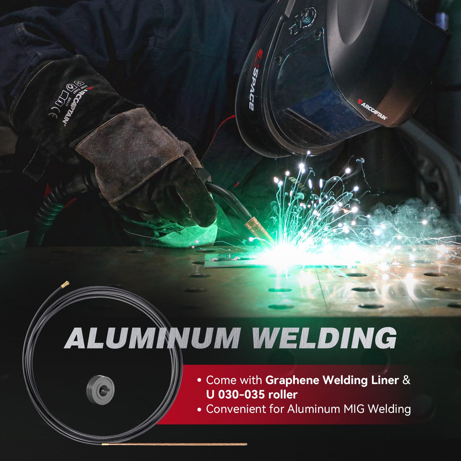 ARCCAPTAIN iControl MIG205 Pro spool gun attachment-ready port for aluminum welding.