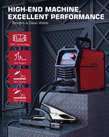 ARCCAPTAIN IGBT inverter provides stable, smooth welding with digital control.