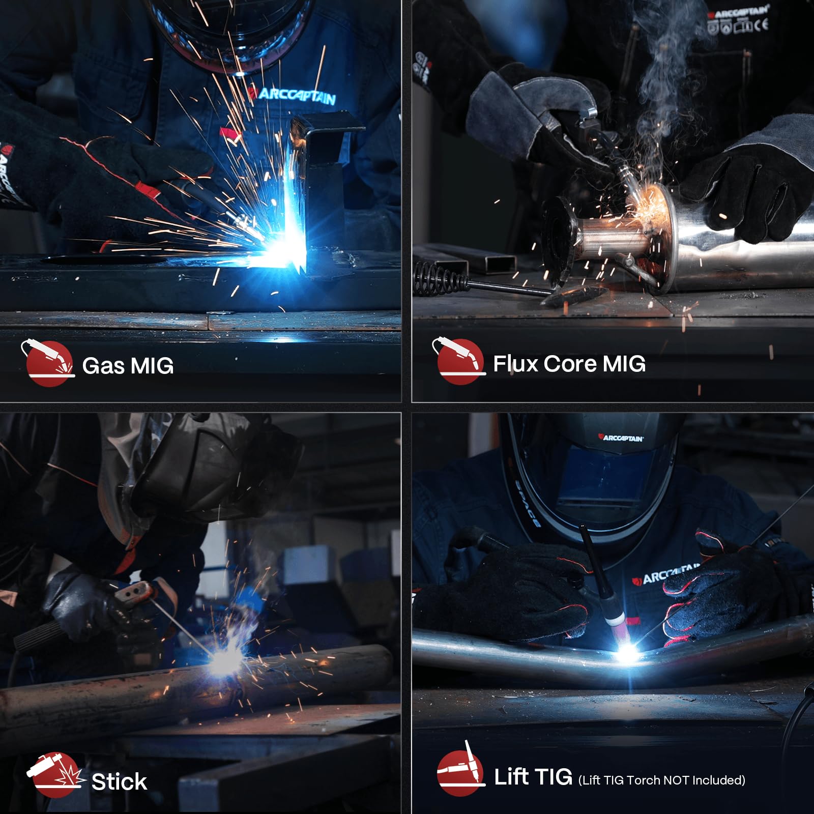 ARCCAPTAIN IGBT inverter welder cooling system for cooler operation during heavy welds