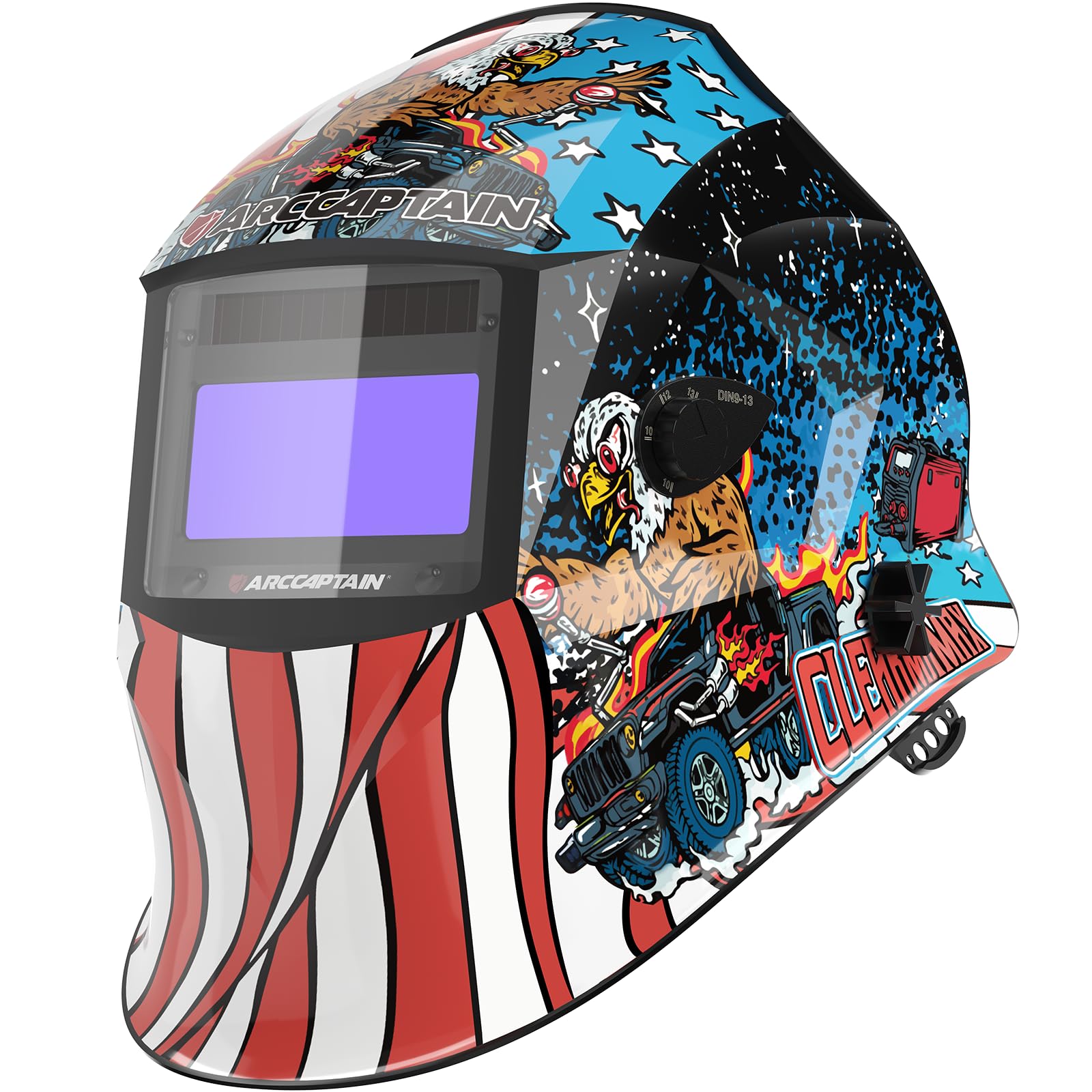 ARCCAPTAIN large viewing screen helmet enhances precision during welding