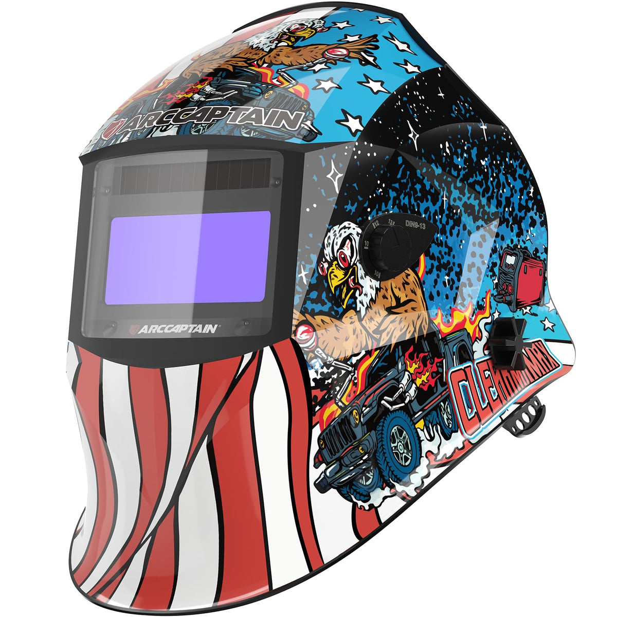 ARCCAPTAIN large viewing screen helmet enhances precision during welding