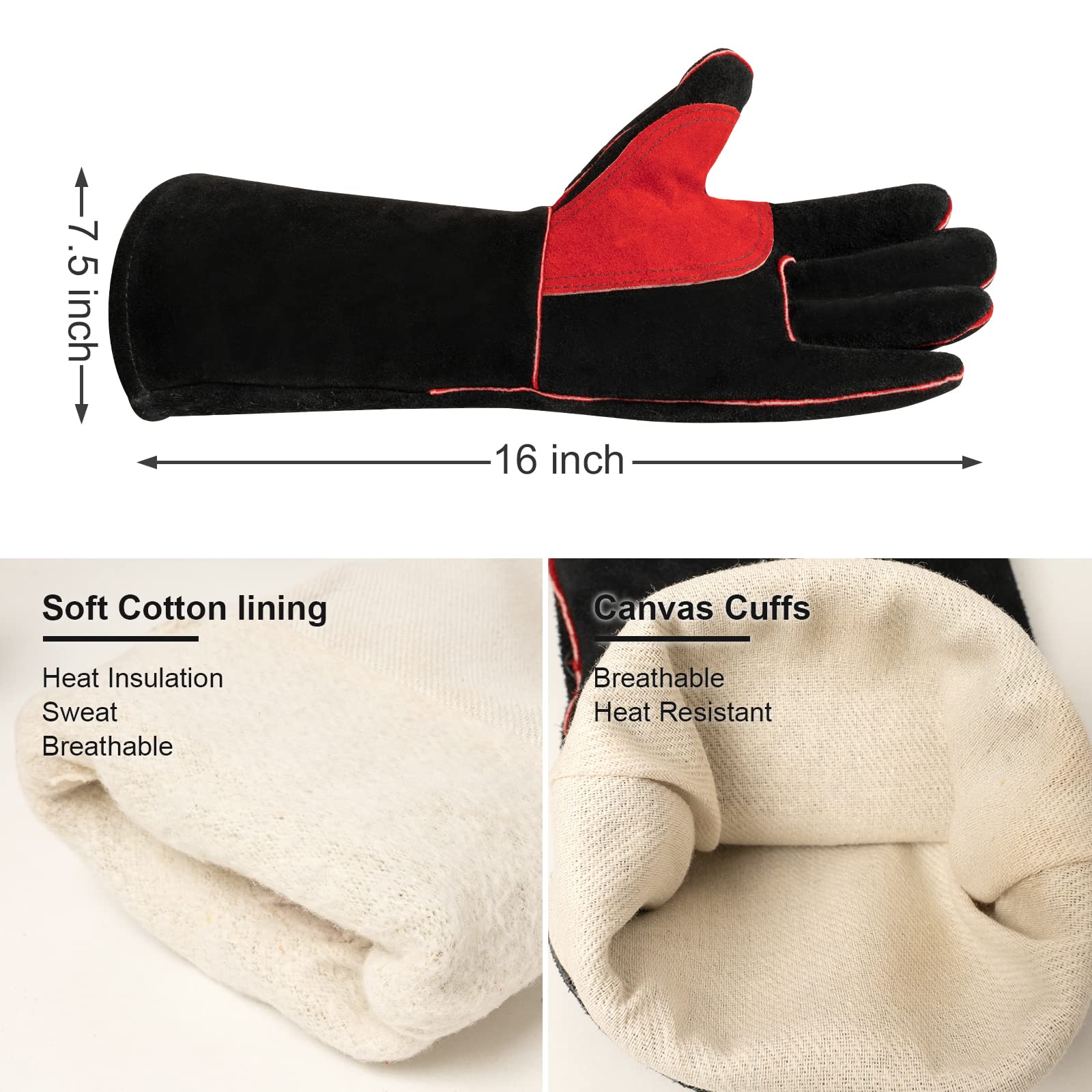 ARCCAPTAIN Leather Forge Welding Gloves used for BBQ and grilling scenarios