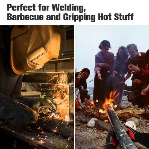 ARCCAPTAIN Leather Forge Welding Gloves inside cuff with moisture-wicking lining for comfort