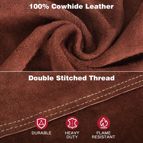 ARCCAPTAIN leather welding jacket collar detail emphasizing neck protection