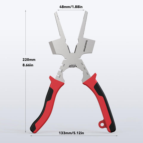 ARCCAPTAIN Measurable 8-inch multi-purpose welding pliers for wire cutting and nozzle work.