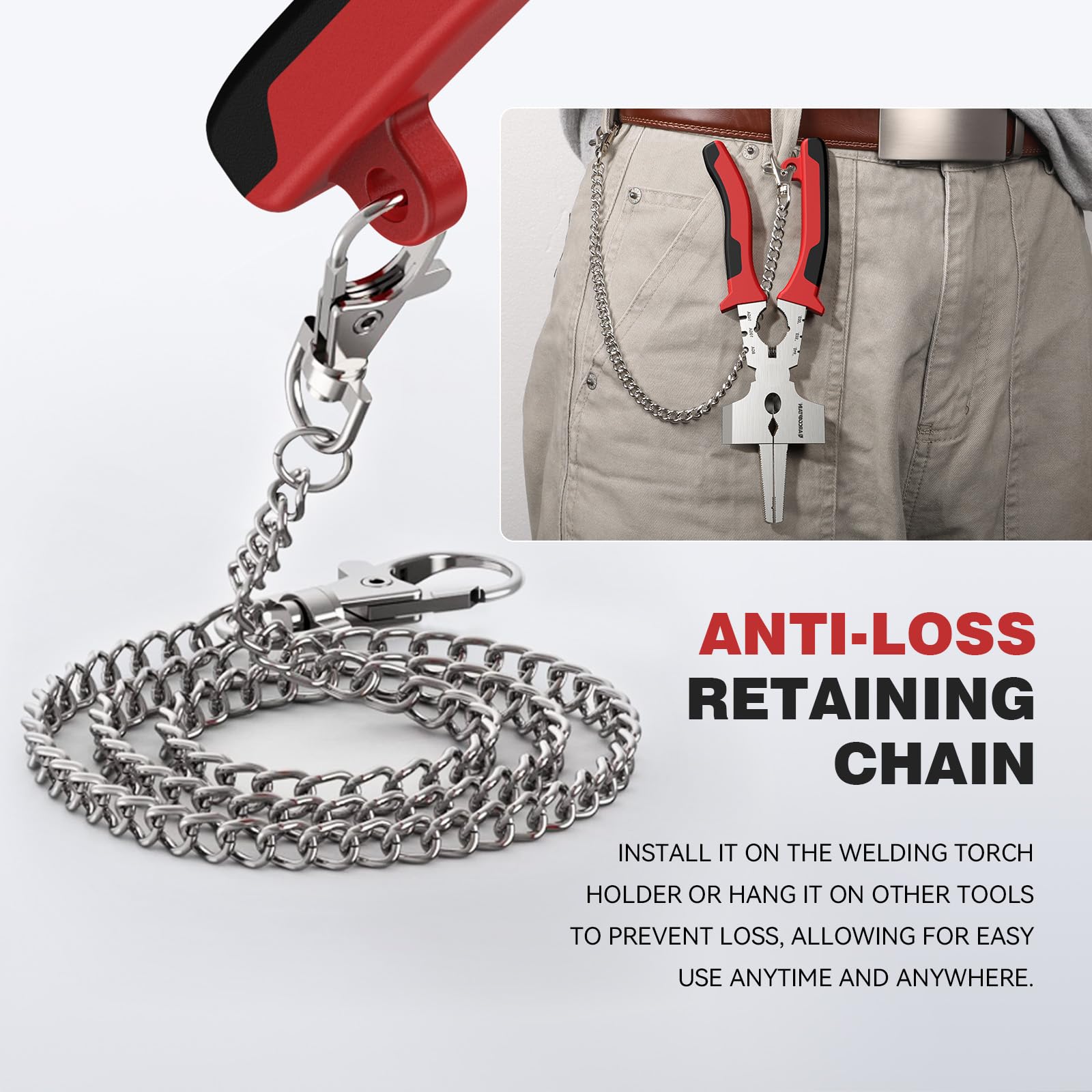 ARCCAPTAIN Measurable 8-inch pliers with non-slip handle for comfortable grip.