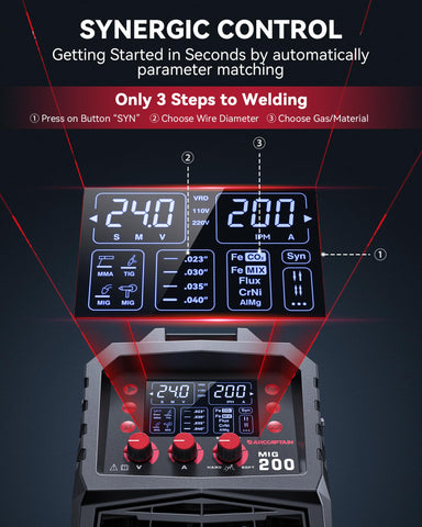 ARCCAPTAIN MIG Welder cooling fan engages only when needed for quieter sessions.