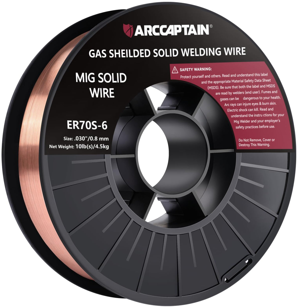 ARCCAPTAIN MIG welding wire 0.030 spool for stable feeding and smooth welds.