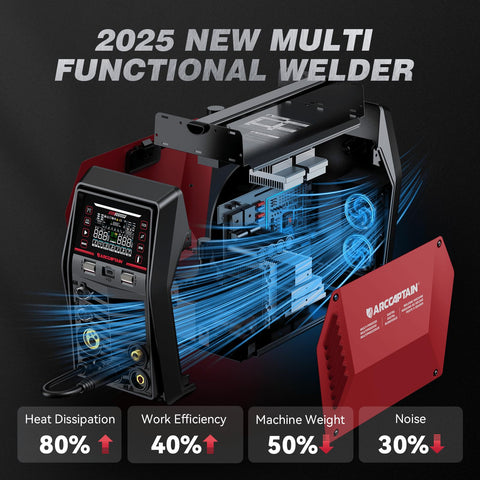 ARCCAPTAIN MIG205MP DC TIG welding setup for precise joints.