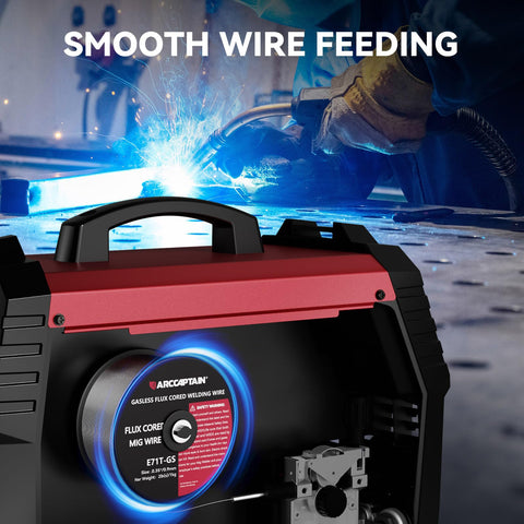 ARCCAPTAIN outdoor-friendly flux-core wire on steel for outdoor use