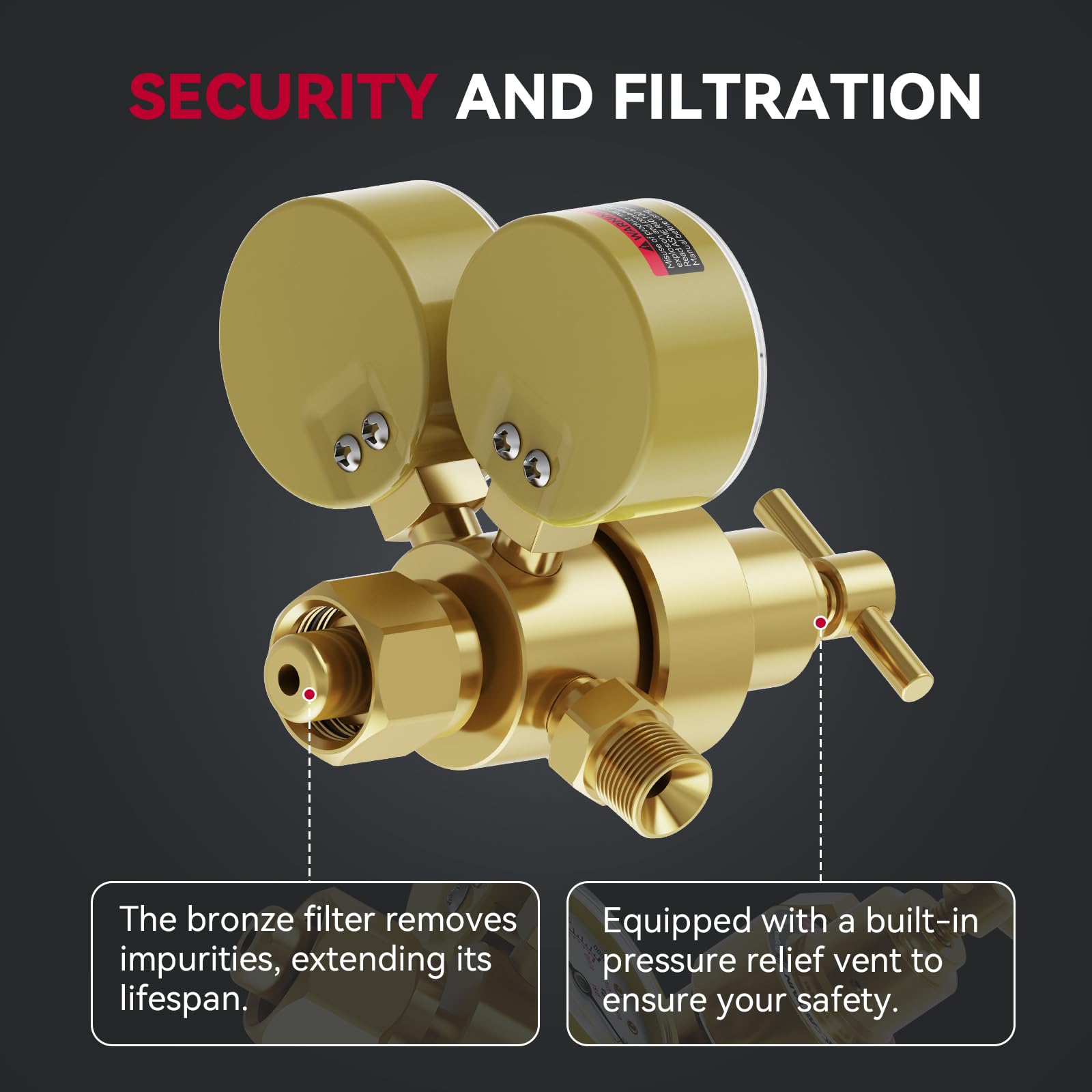 ARCCAPTAIN package includes regulator and hose barb for quick setup.