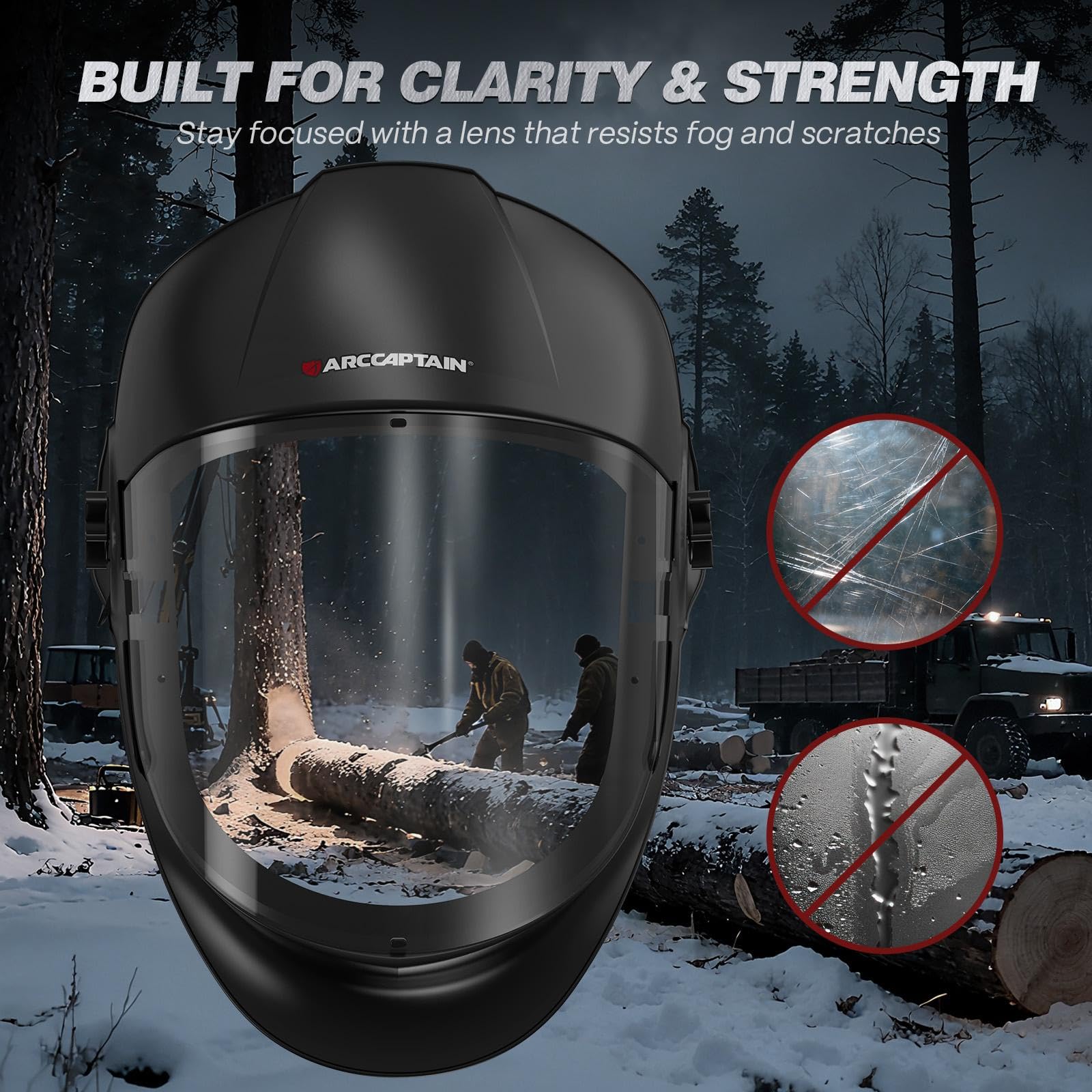 ARCCAPTAIN polycarbonate lens with clear view and UV protection for outdoor work
