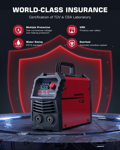 ARCCAPTAIN portable welder weighs 7.2 lbs for easy transport.
