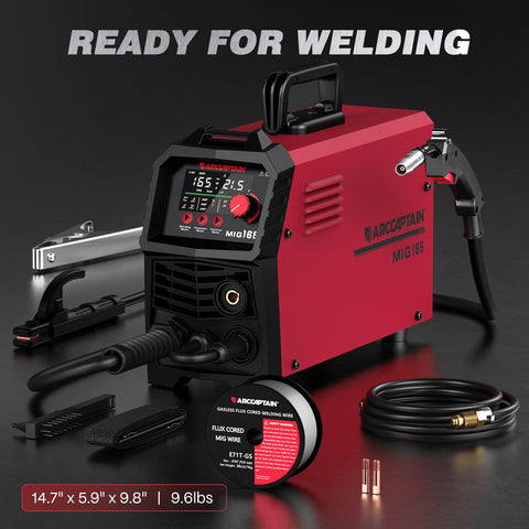 ARCCAPTAIN portable welder weighing 12.8 pounds with handle for easy transport