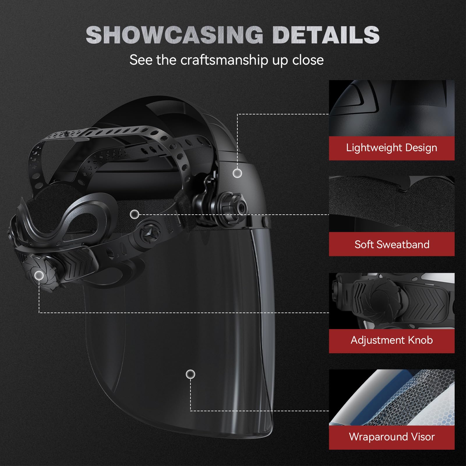 ARCCAPTAIN ratcheting headgear enables quick, precise fit adjustments