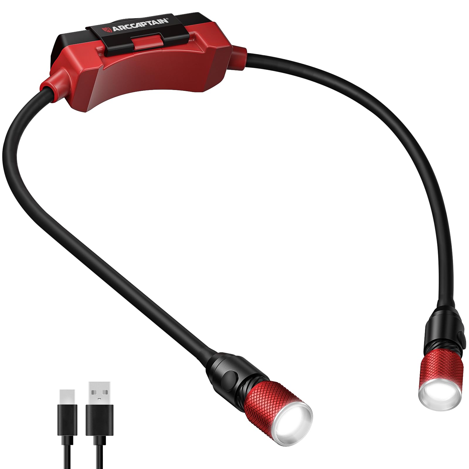 ARCCAPTAIN neck light front view for hands-free tasks and close work