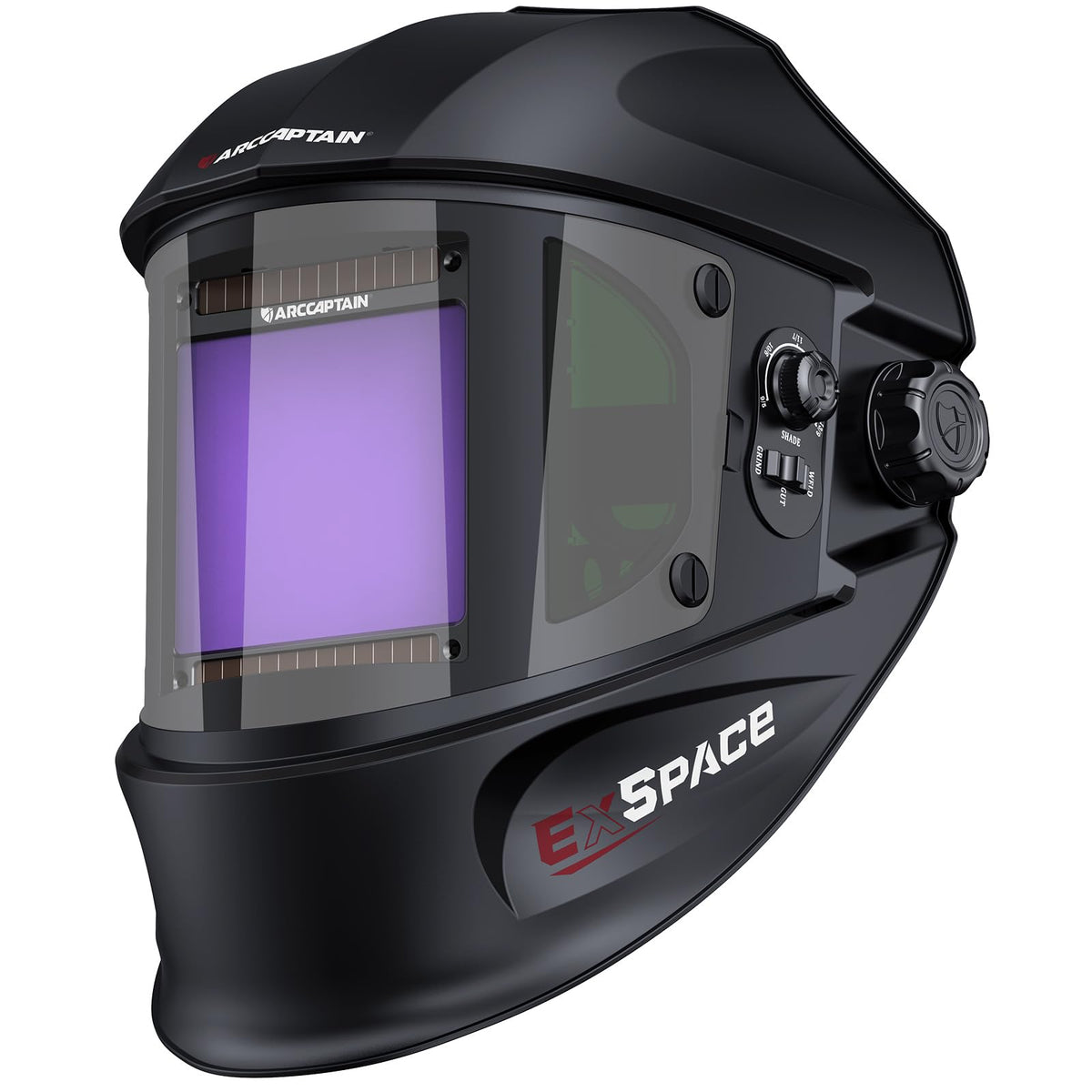 ARCCAPTAIN side-view welding helmet for precise welds and broad visibility