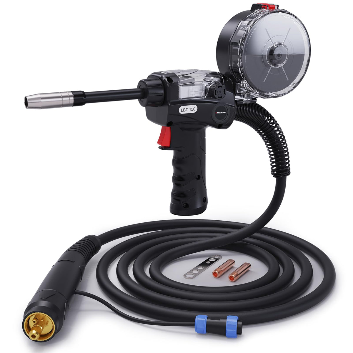 ARCCAPTAIN spool gun 150A enables smooth aluminum welding with consistent wire feed.