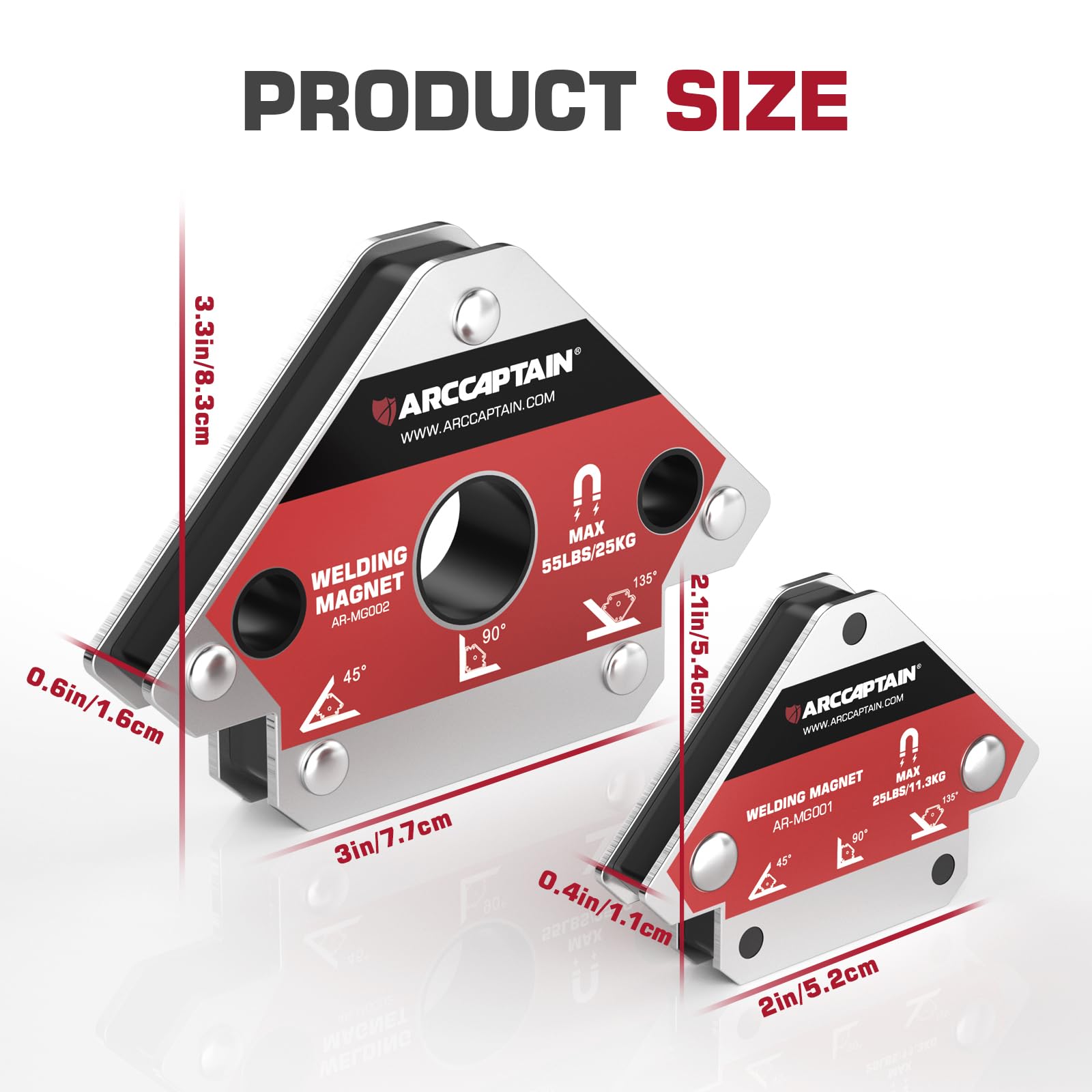ARCCAPTAIN steel-encased welding magnet frame resists heat during use.