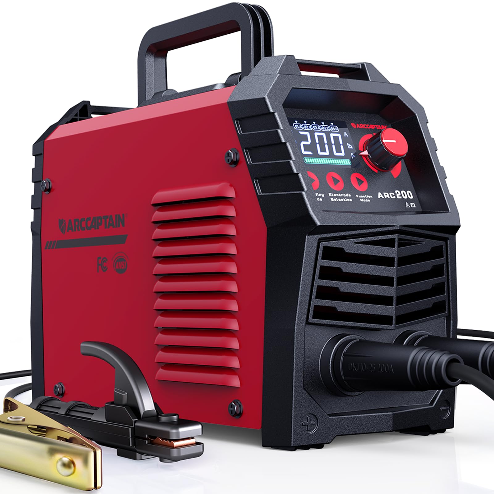 ARCCAPTAIN stick welder with large LED display for quick data readout.