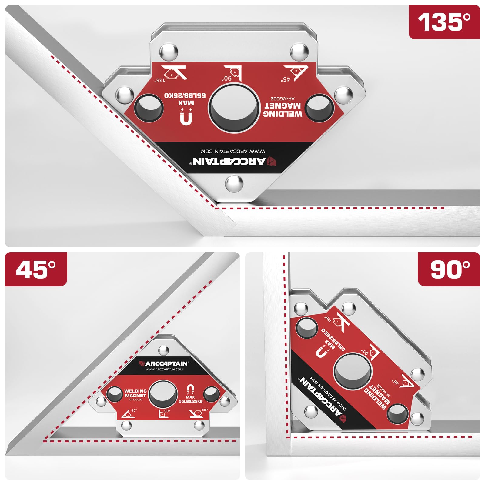 ARCCAPTAIN magnets provide strong hold on metal surfaces during fabrication.
