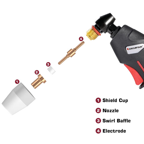 ARCCAPTAIN swirl baffle: optimized gas flow for stable plasma cutting.