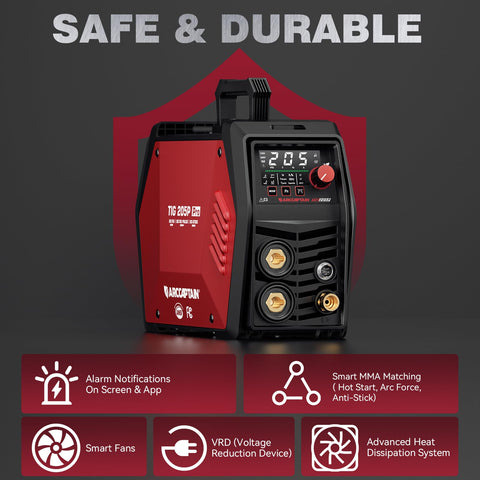 ARCCAPTAIN TIG 205P Pro Spot TIG supports precise tack welds