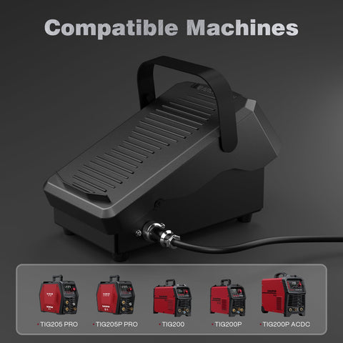 ARCCAPTAIN pedal with adjustable strap prevents slipping during long welds.