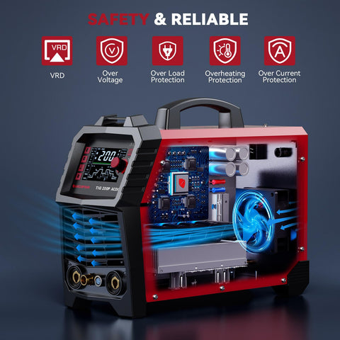 ARCCAPTAIN TIG Welder in compact 12 kg body ideal for on-site use.