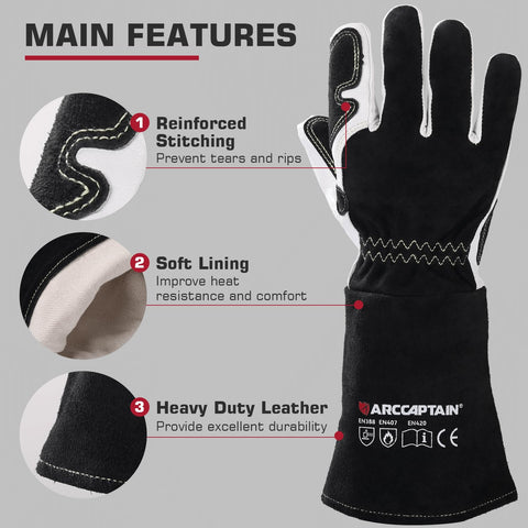 ARCCAPTAIN gloves display soft, sweat-absorbing lining for all-day comfort
