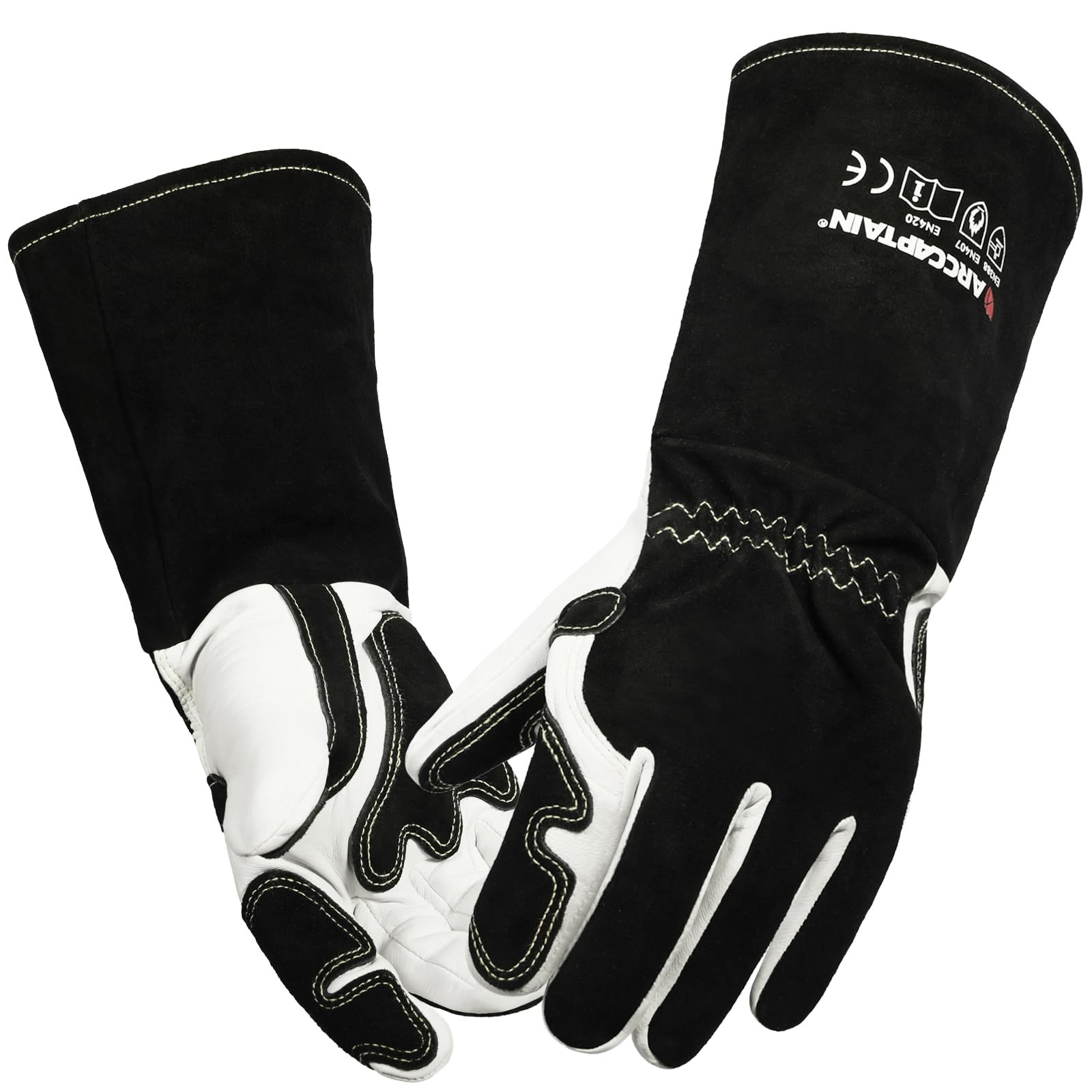ARCCAPTAIN Tig Welding Gloves showcase goatskin grain leather for precise TIG welding dexterity