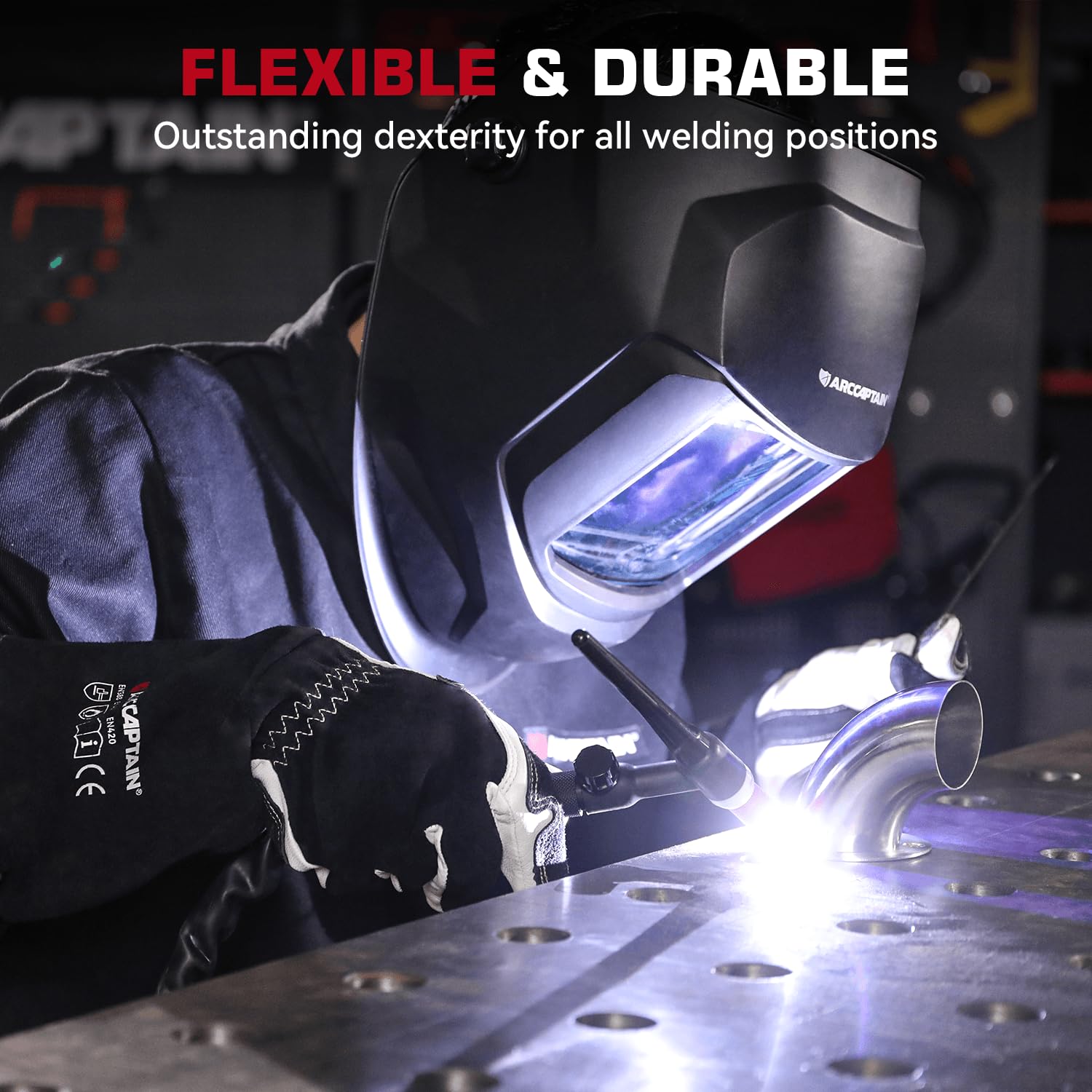 ARCCAPTAIN gloves emphasize reinforced stitching and extra leather for durability