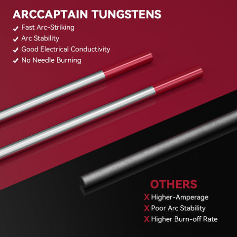 ARCCAPTAIN red tungsten 3/32x7 in vacuum-packed packaging preserves quality